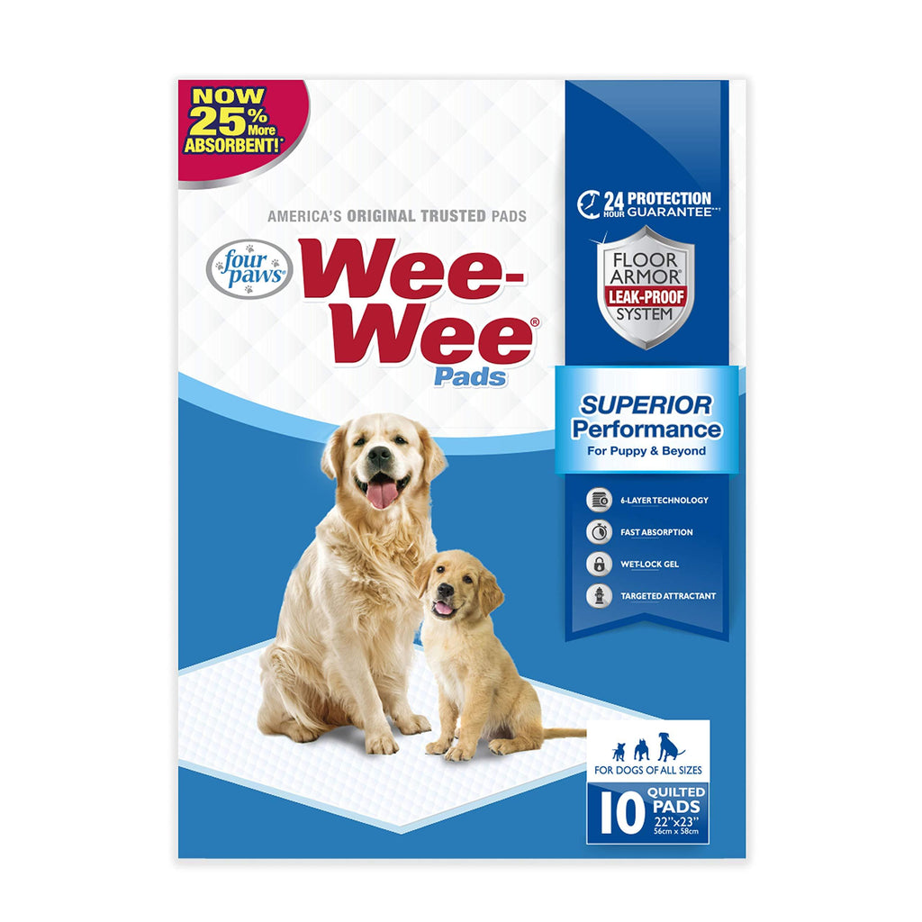 [Australia] - Four Paws Wee-Wee Puppy Training Standard Size 22" x 23" Pee Pads for Dogs Standard 22" x 23" 10-Count 