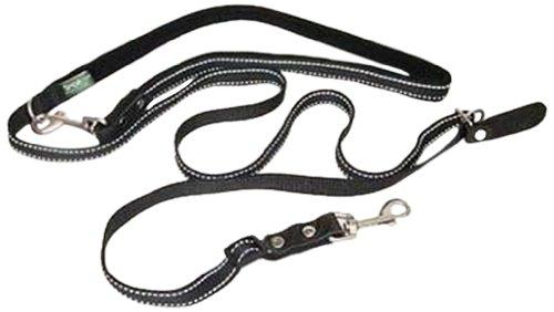 [Australia] - 1" Black Reflective Multi-Function Dog Leash: Adjustable, Waist Leash & More! 