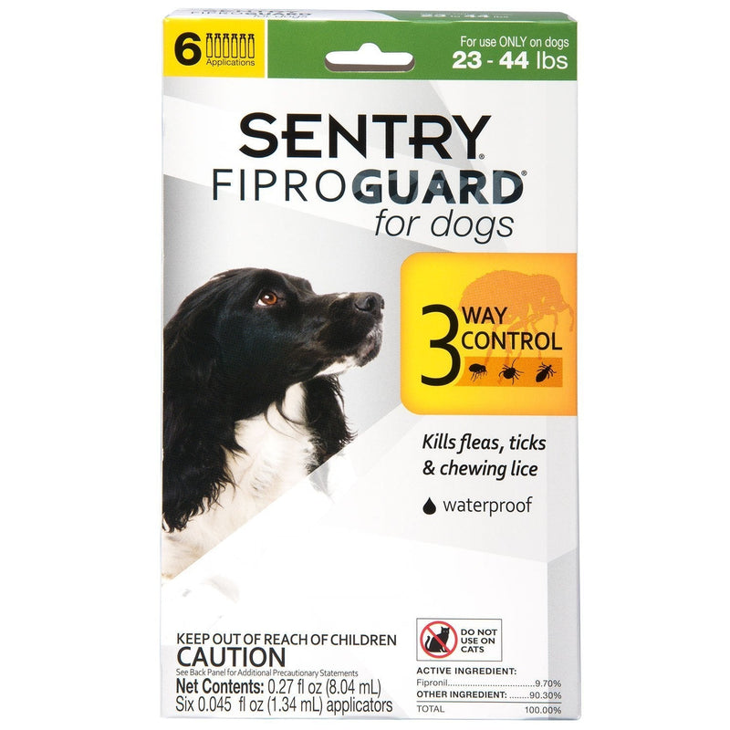 SENTRY Fiproguard for Dogs, Flea and Tick Prevention for Dogs (23-44 Pounds), Includes 6 Month Supply of Topical Flea Treatments - PawsPlanet Australia