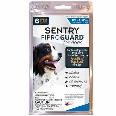 SENTRY Fiproguard for Dogs, Flea and Tick Prevention for Dogs (89-132 Pounds), Includes 6 Month Supply of Topical Flea Treatments - PawsPlanet Australia