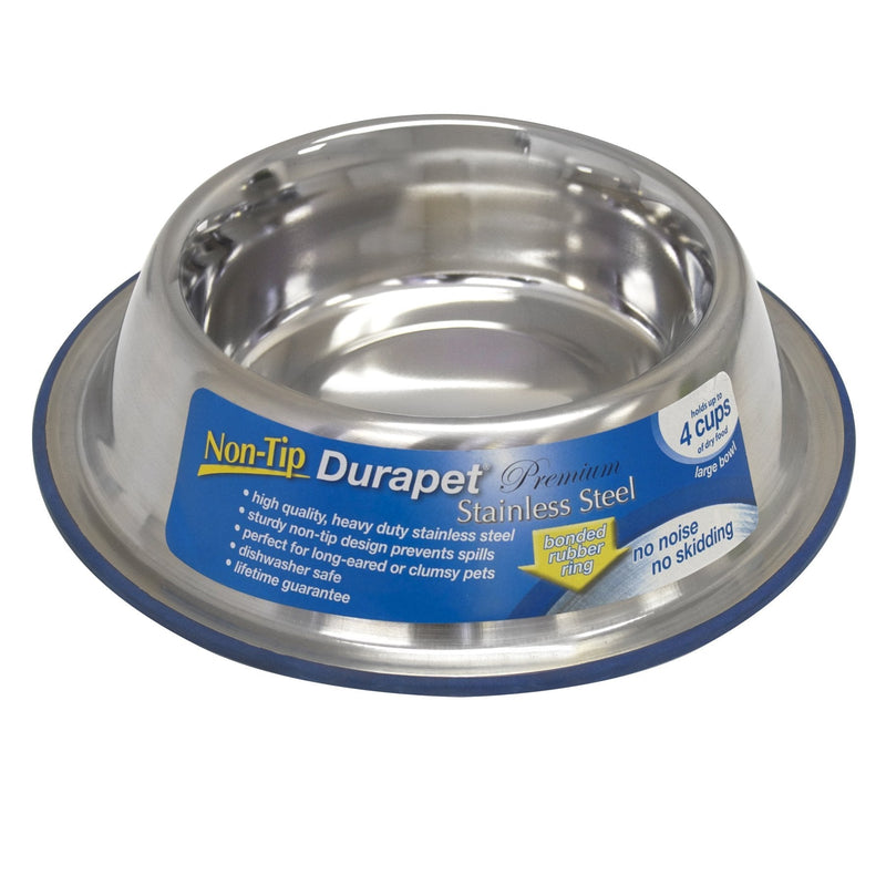 [Australia] - OurPets DuraPet Premium No-Tip Stainless Steel Pet Bowls Large 