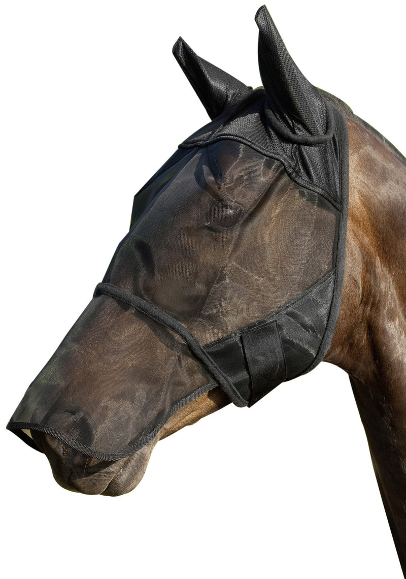 USG Fly Veil with Ear and Nostrils Protector, Full, Black - PawsPlanet Australia