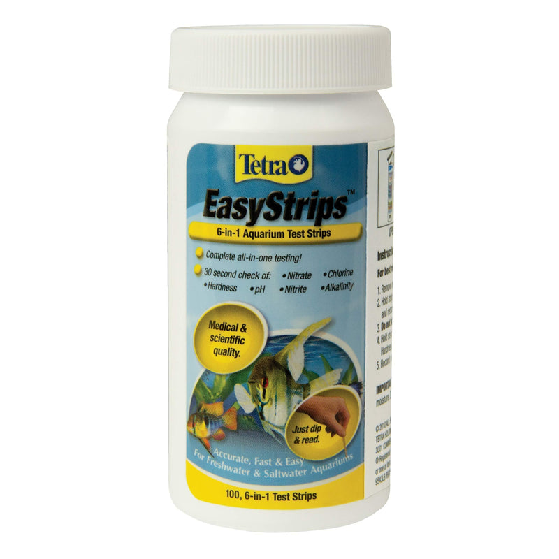 [Australia] - Tetra EasyStrips 6-in-1 Aquarium Test Strips for Fresh/Salt Water 100-Strip 