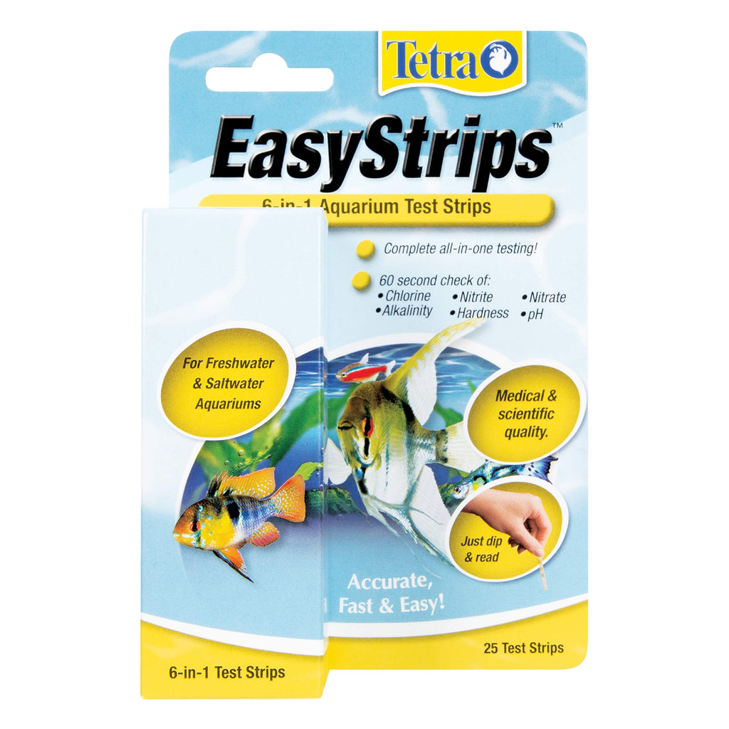 Tetra EasyStrips 6-in-1 Aquarium Test Strips for Fresh/Salt Water 25-Strip - PawsPlanet Australia