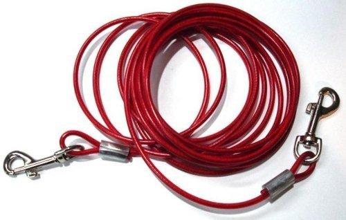 [Australia] - PET SHOPPE RED Medium Small Size Puppy DOG Tie Out Cable NEW 12 Feet 