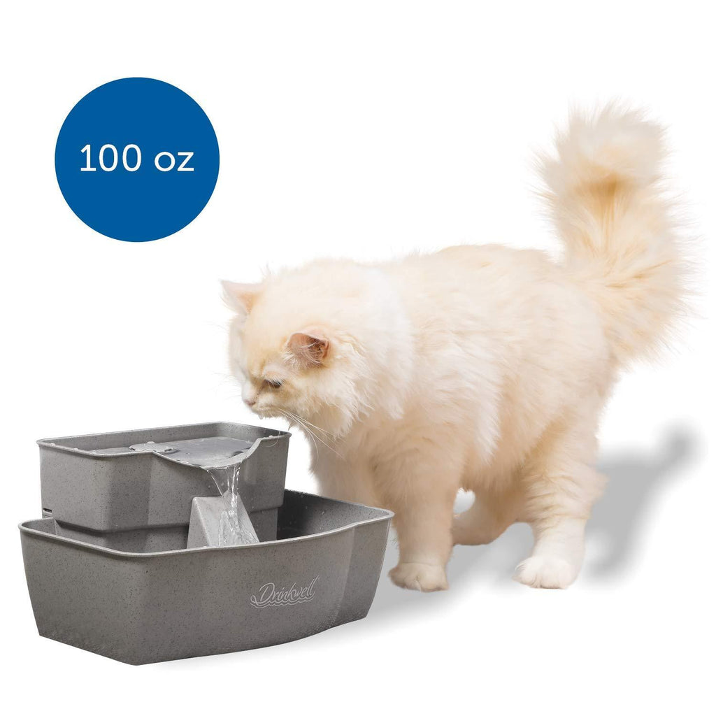 [Australia] - PetSafe Drinkwell Multi-Tier Cat and Dog Water Fountain - Automatic Drinking Fountain for Pets - 100 Oz. Water Capacity (PWW00-13708), Grey 