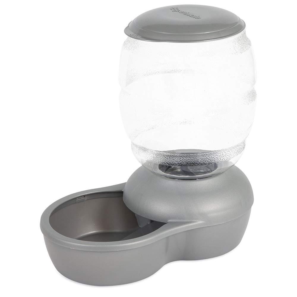 Petmate Replendish Feeder with Microban Automatic Cat and Dog Feeder 4 Sizes Available, 5 LB, Pearl Silver Grey - PawsPlanet Australia
