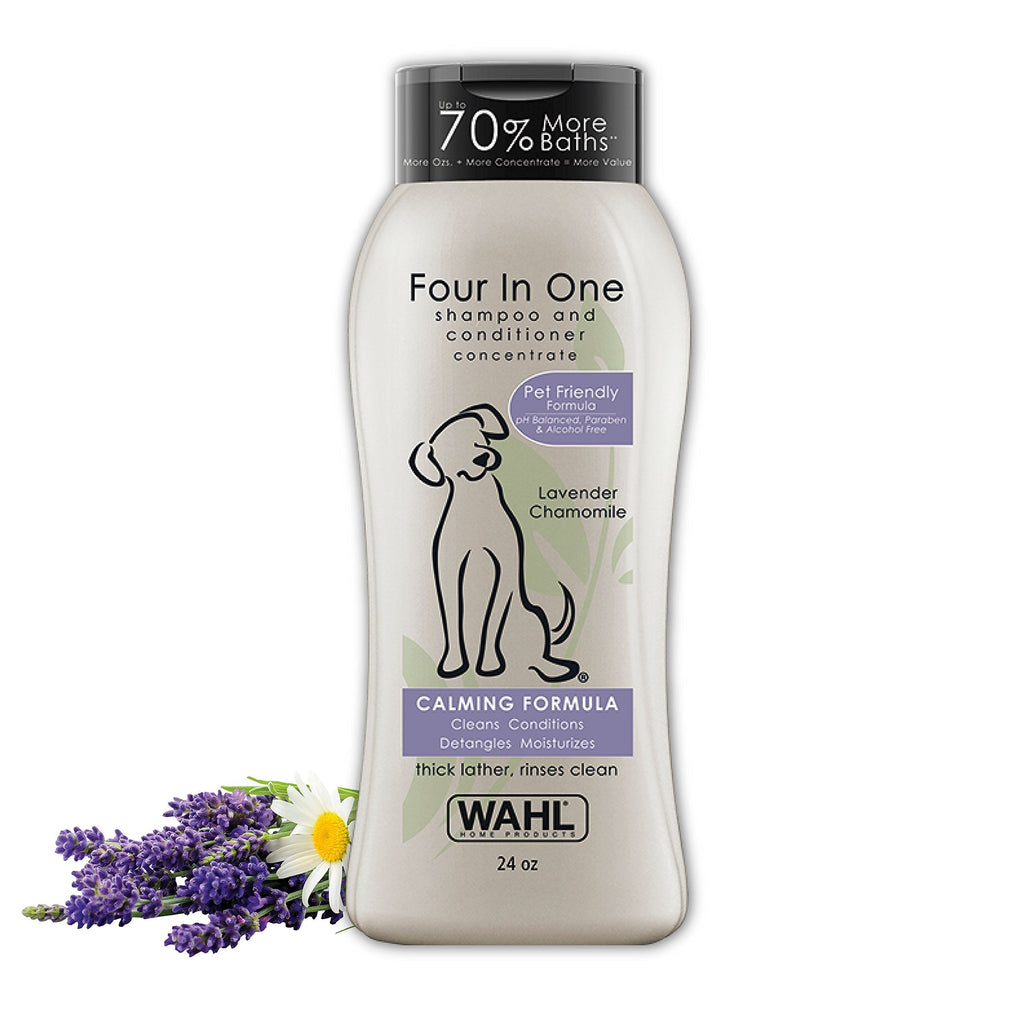 [Australia] - Wahl 4-In-1 Calming Pet Shampoo – Cleans, Conditions, Detangles, & Moisturizes with Lavender Chamomile 24 Ounce 