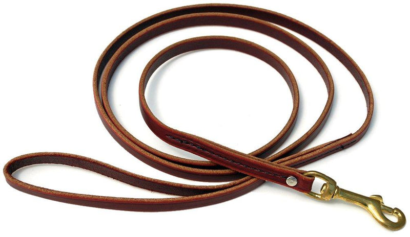 [Australia] - Signature K9 Standard Leather Leash Burgundy 6-Feet x 1/2-Inch 