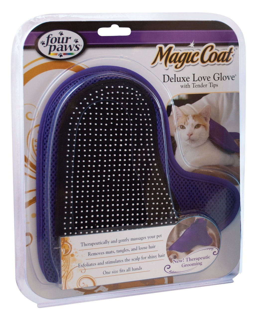 Four Paws Magic Coat Cat Grooming Deluxe Love Glove with Tender Tips - PawsPlanet Australia