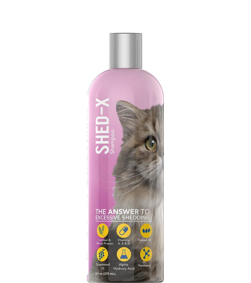 Shed-X Shed Control Shampoo for Cats, 8 oz – Reduce Shedding – Shedding Shampoo Infuses Skin and Coat with Vitamins and Antioxidants to Clean, Release Excess Hair and Exfoliate - PawsPlanet Australia