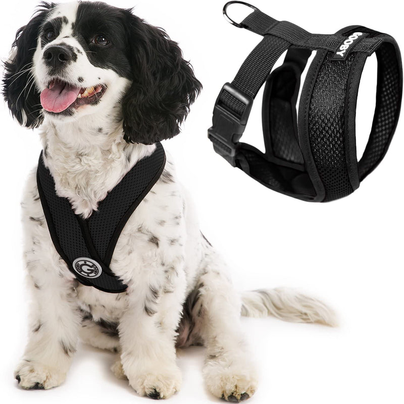 Gooby Comfort X Head in Harness - No Pull Small Dog Harness with Patented Choke-Free X Frame - Perfect on The Go Dog Harness for Medium Dogs No Pull or Small Dogs for Indoor and Outdoor Use Small (5-9 lbs) Black - PawsPlanet Australia