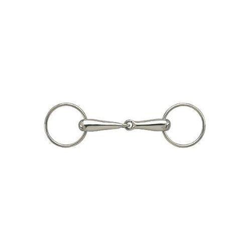 Thick Hollow Mouth Loose Ring Jointed Stainless Steel Snaffle Bit Size: 5 ½" - PawsPlanet Australia