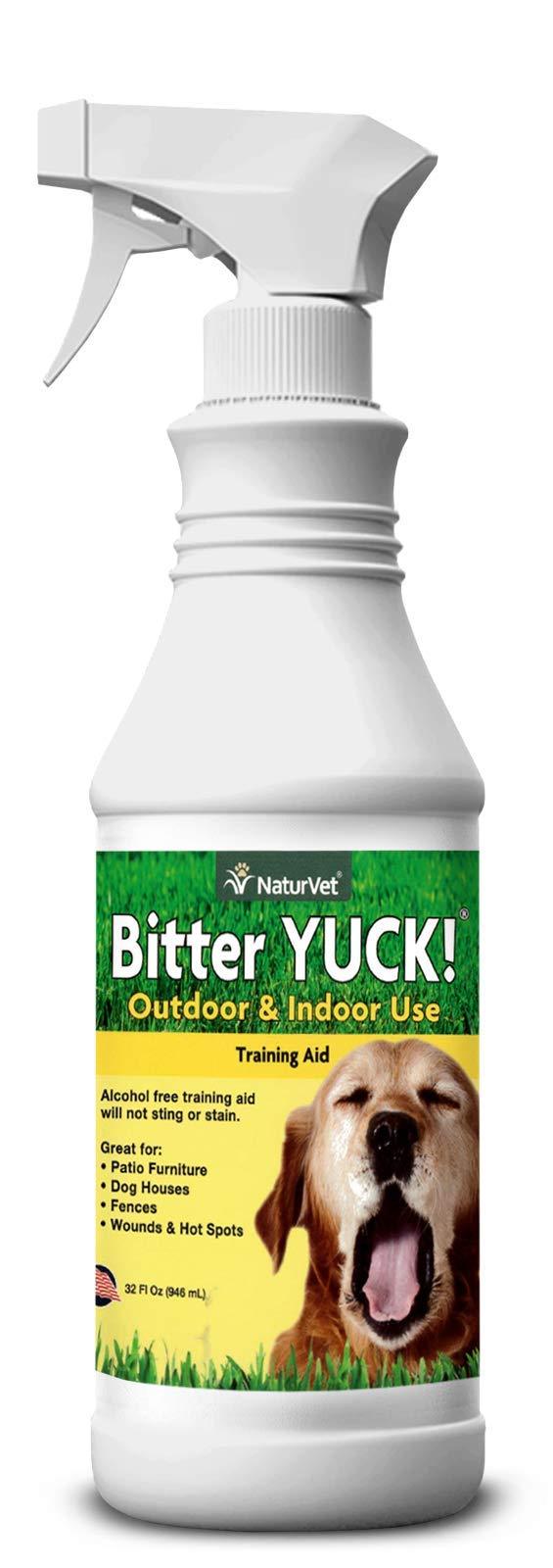 [Australia] - NaturVet – Bitter Yuck - No Chew Spray – Deters Pets from Chewing on Furniture, Paws, Wounds & More – Water Based Formula Does Not Sting or Stain – for Cats & Dogs 32 oz 