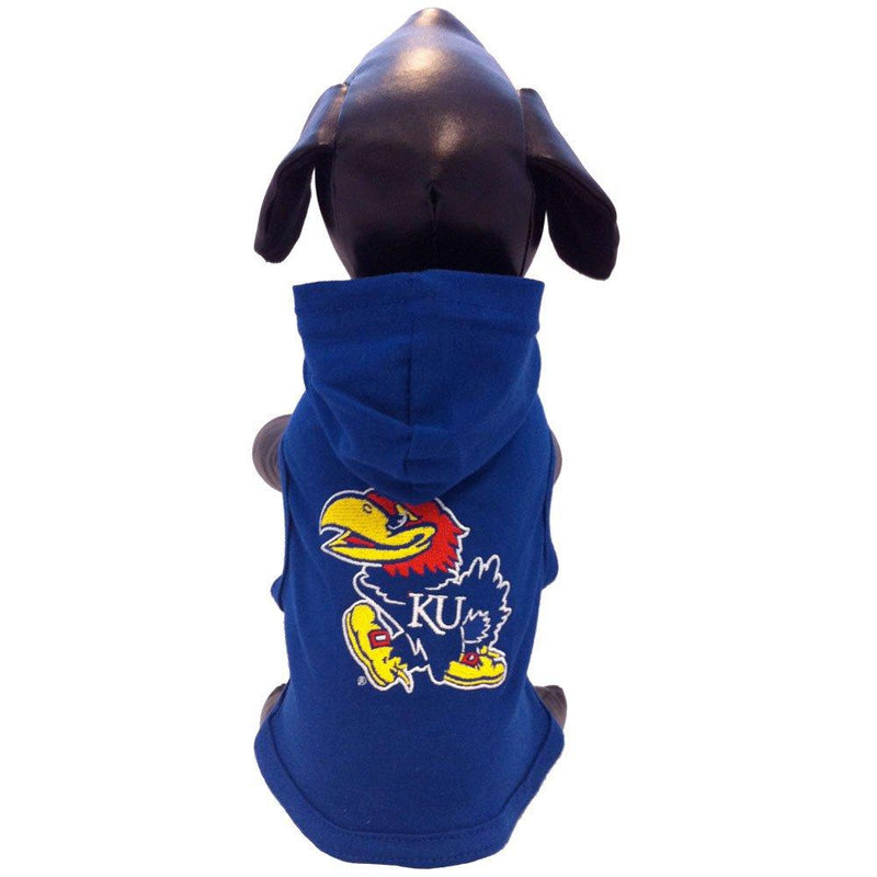 NCAA Kansas Jayhawks Collegiate Cotton Lycra Hooded Dog Shirt Team Color Small - PawsPlanet Australia