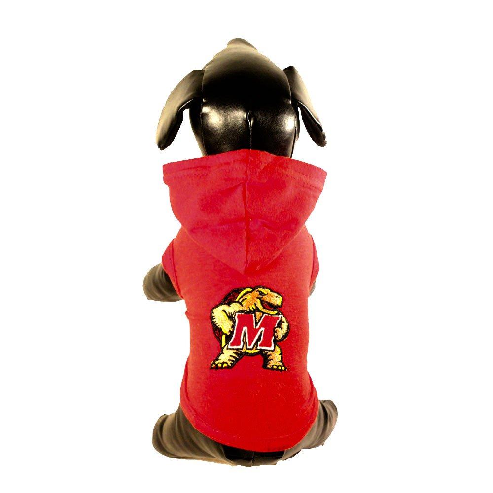 [Australia] - NCAA Maryland Terrapins Collegiate Cotton Lycra Hooded Dog Shirt Red XX-Large 