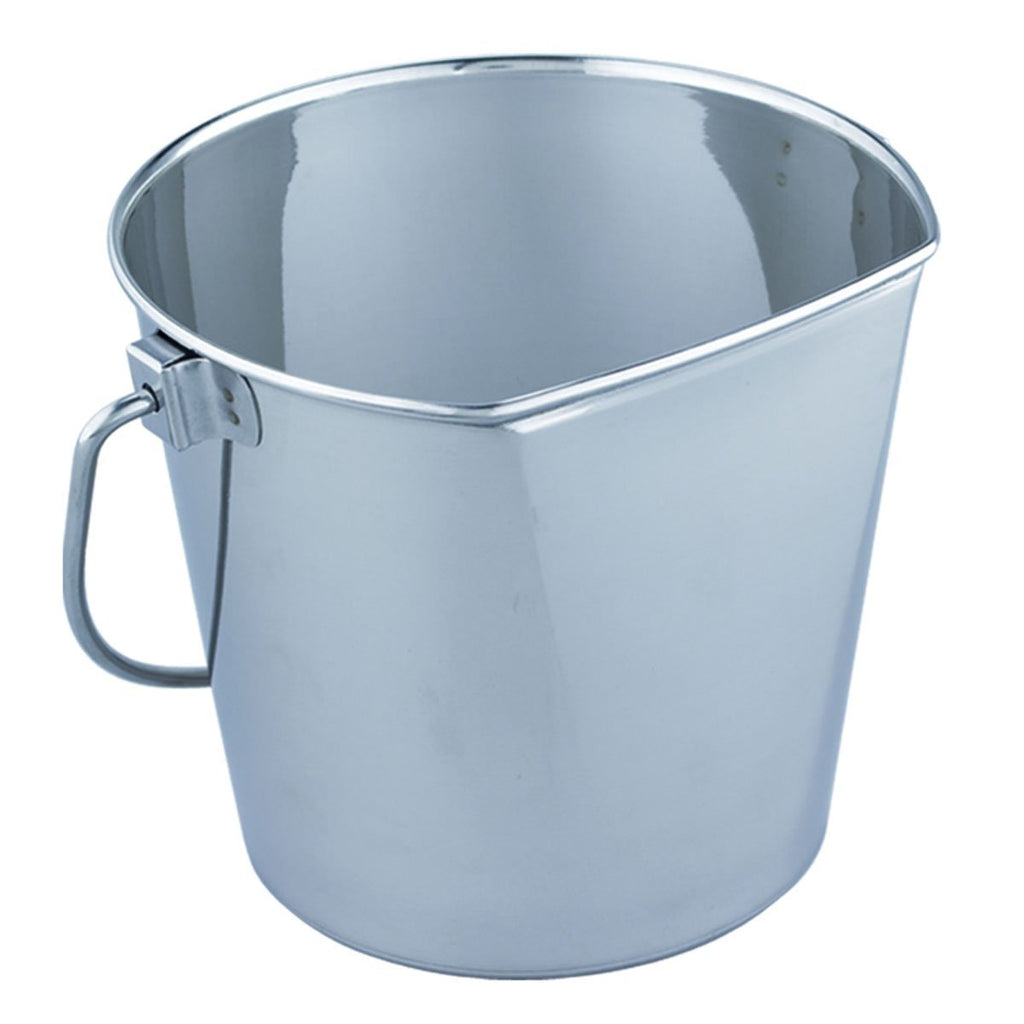 [Australia] - QT Dog Flat Sided Stainless Steel Bucket, 9 Quart 