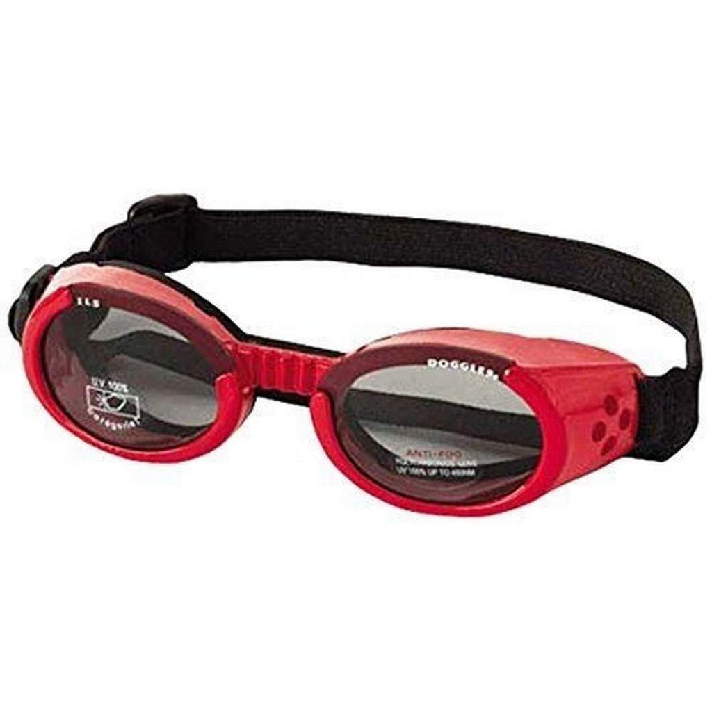 [Australia] - Doggles Dog Sunglasses – Black yth x-smal Shiny Red Frame/Smoke Lens 