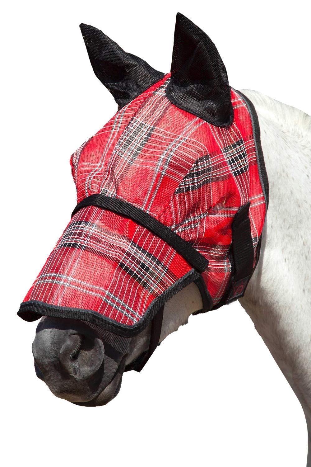 Signature Fly Mask with Removable Nose and Soft Mesh Ears - Protects Horses Face, Nose and Ears from Biting Insects and UV Rays While Allowing Full Visibility - PawsPlanet Australia