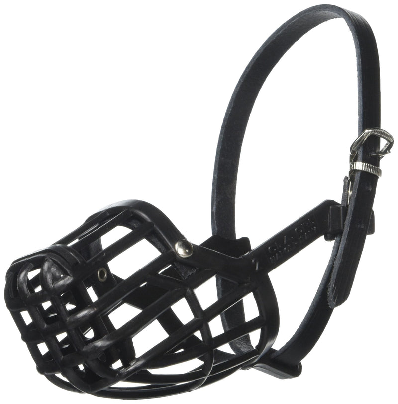 Leather Brothers Italian Basket Dog Muzzle Size 2 Black - PawsPlanet Australia