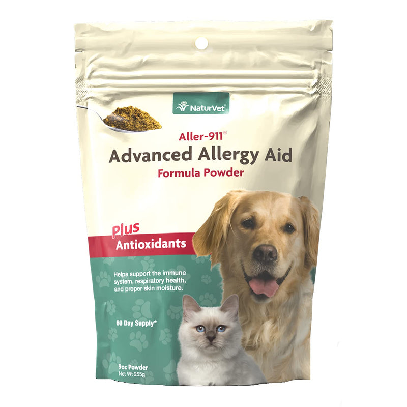 NaturVet – Skin & Coat Allergy Aid Plus Antioxidants – Supports Immune System, Skin Moisture & Respiratory Health – Enhanced with Omegas, DHA & EPA – for Dogs & Cats Aller-911 Advanced Allergy 9 ounce - PawsPlanet Australia