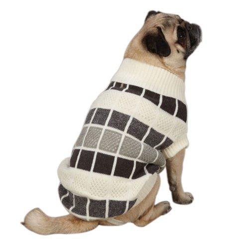 Casual Canine ZM023 08 23 Chenille Block Sweater for Dogs, XX-Small, Creme - PawsPlanet Australia