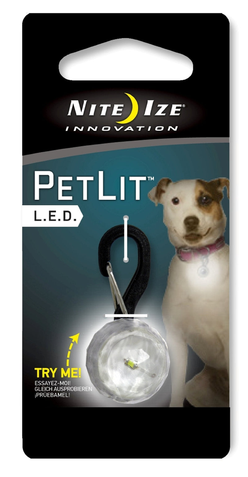 [Australia] - Nite Ize PetLit LED Collar Light, Dog Or Cat Collar Light, Replaceable Batteries, White LED Jewel Design 