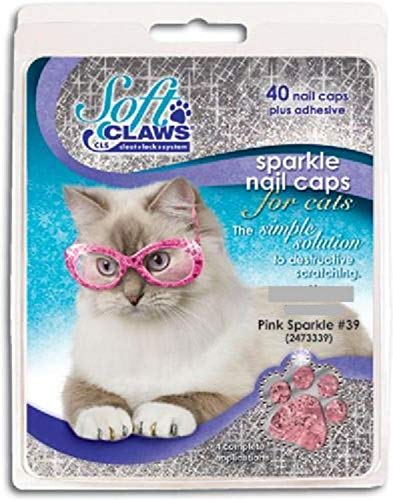 [Australia] - Soft Claws for Cats, Size Large, Color Pink Glitter 