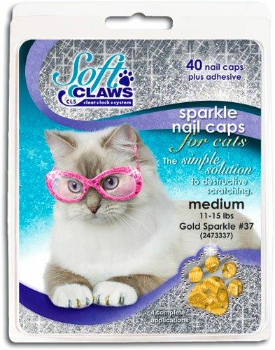 [Australia] - Soft Claws for Cats, Size Small, Color Gold Glitter 