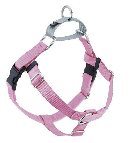 [Australia] - 2 Hounds Design Freedom No-Pull Dog Harness with Leash, Large, 1-Inch Wide, Raspberry 