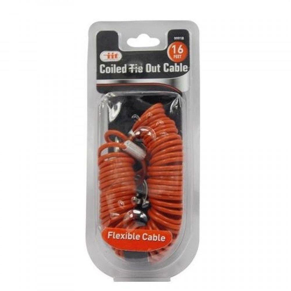 [Australia] - IIT 99918 Coiled Tie Out Cable - 16 Feet 1 Pack 