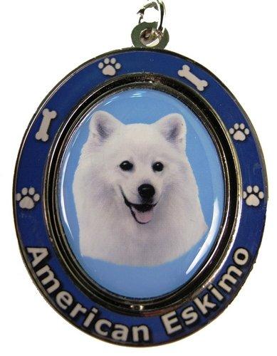 [Australia] - American Eskimo Key Chain "Spinning Pet Key Chains"Double Sided Spinning Center With American Eskimos Face Made Of Heavy Quality Metal Unique Stylish American Eskimo Gifts 