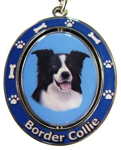 [Australia] - Border Collie Key Chain "Spinning Pet Key Chains"Double Sided Spinning Center With Border Collies Face Made Of Heavy Quality Metal Unique Stylish Border Collie Gifts 