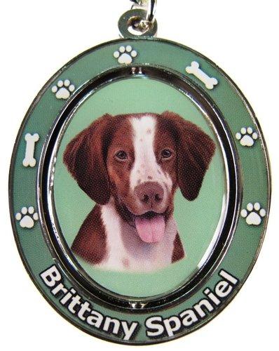 [Australia] - Brittany Spaniel Key Chain "Spinning Pet Key Chains"Double Sided Spinning Center With Brittany Spaniels Face Made Of Heavy Quality Metal Unique Stylish Brittany Spaniel Gifts 