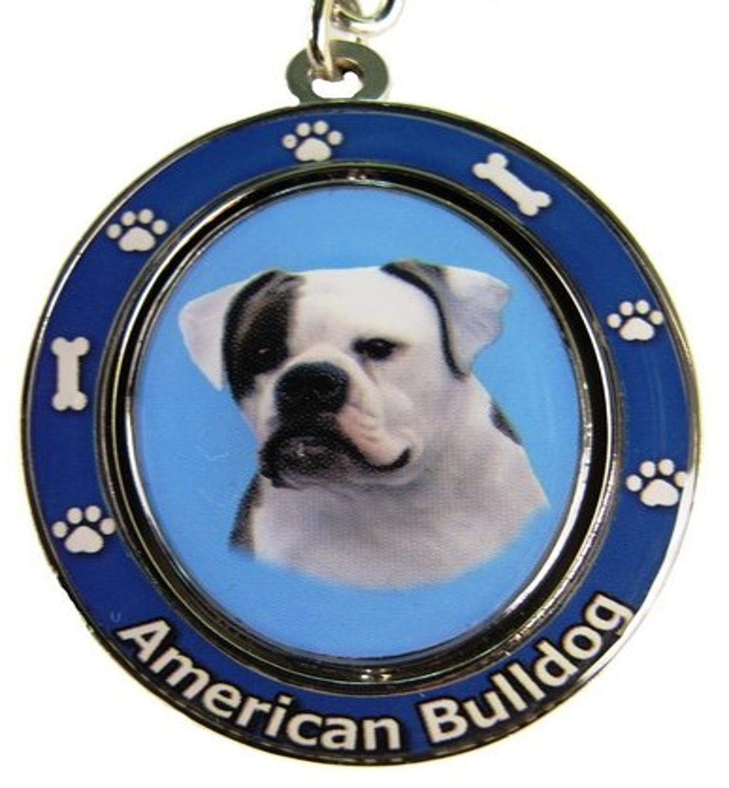 [Australia] - American Bulldog Key Chain "Spinning Pet Key Chains"Double Sided Spinning Center With American Bulldogs Face Made Of Heavy Quality Metal Unique Stylish American Bulldog Gifts 
