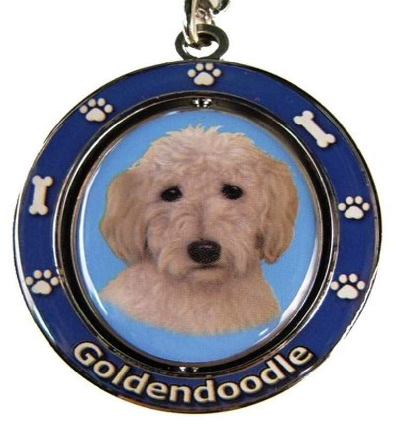 [Australia] - Goldendoodle Key Chain "Spinning Pet Key Chains"Double Sided Spinning Center With Goldendoodles Face Made Of Heavy Quality Metal Unique Stylish Goldendoodle Gifts 