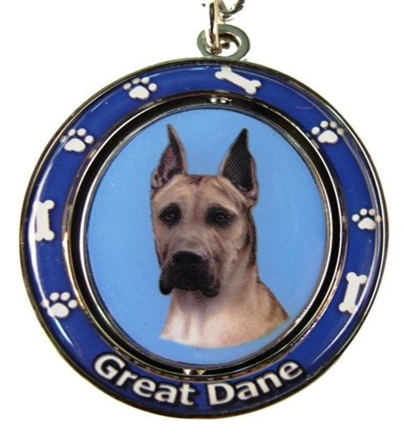 [Australia] - Great Dane Key Chain "Spinning Pet Key Chains"Double Sided Spinning Center With Great Danes Face Made Of Heavy Quality Metal Unique Stylish Great Dane Gifts 