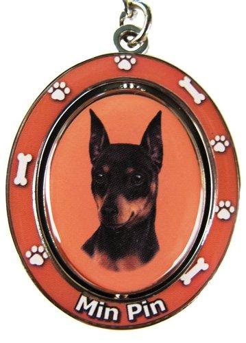 [Australia] - Miniature Pinscher Key Chain "Spinning Pet Key Chains"Double Sided Spinning Center With Miniature Pinschers Face Made Of Heavy Quality Metal Unique Stylish Miniature Pinscher Gifts 