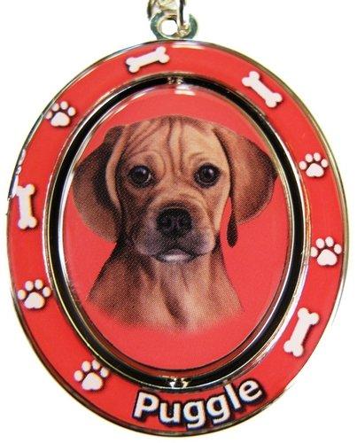 [Australia] - Puggle Key Chain "Spinning Pet Key Chains"Double Sided Spinning Center With Puggles Face Made Of Heavy Quality Metal Unique Stylish Puggle Gifts 