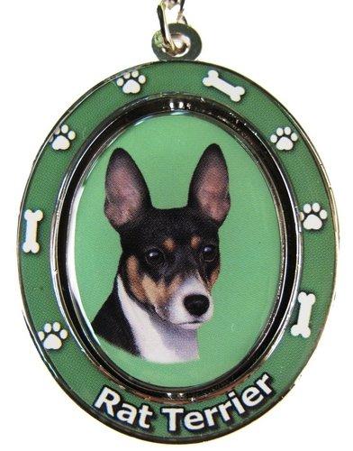 [Australia] - Rat Terrier Key Chain "Spinning Pet Key Chains"Double Sided Spinning Center With Rat Terriers Face Made Of Heavy Quality Metal Unique Stylish Rat Terrier Gifts 