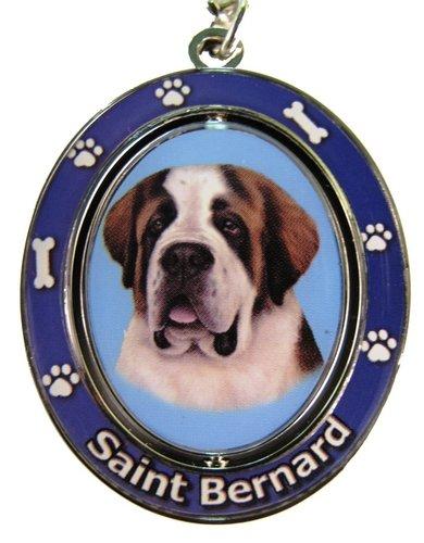 [Australia] - Saint Bernard Key Chain "Spinning Pet Key Chains"Double Sided Spinning Center With Saint Bernards Face Made Of Heavy Quality Metal Unique Stylish Saint Bernard Gifts 