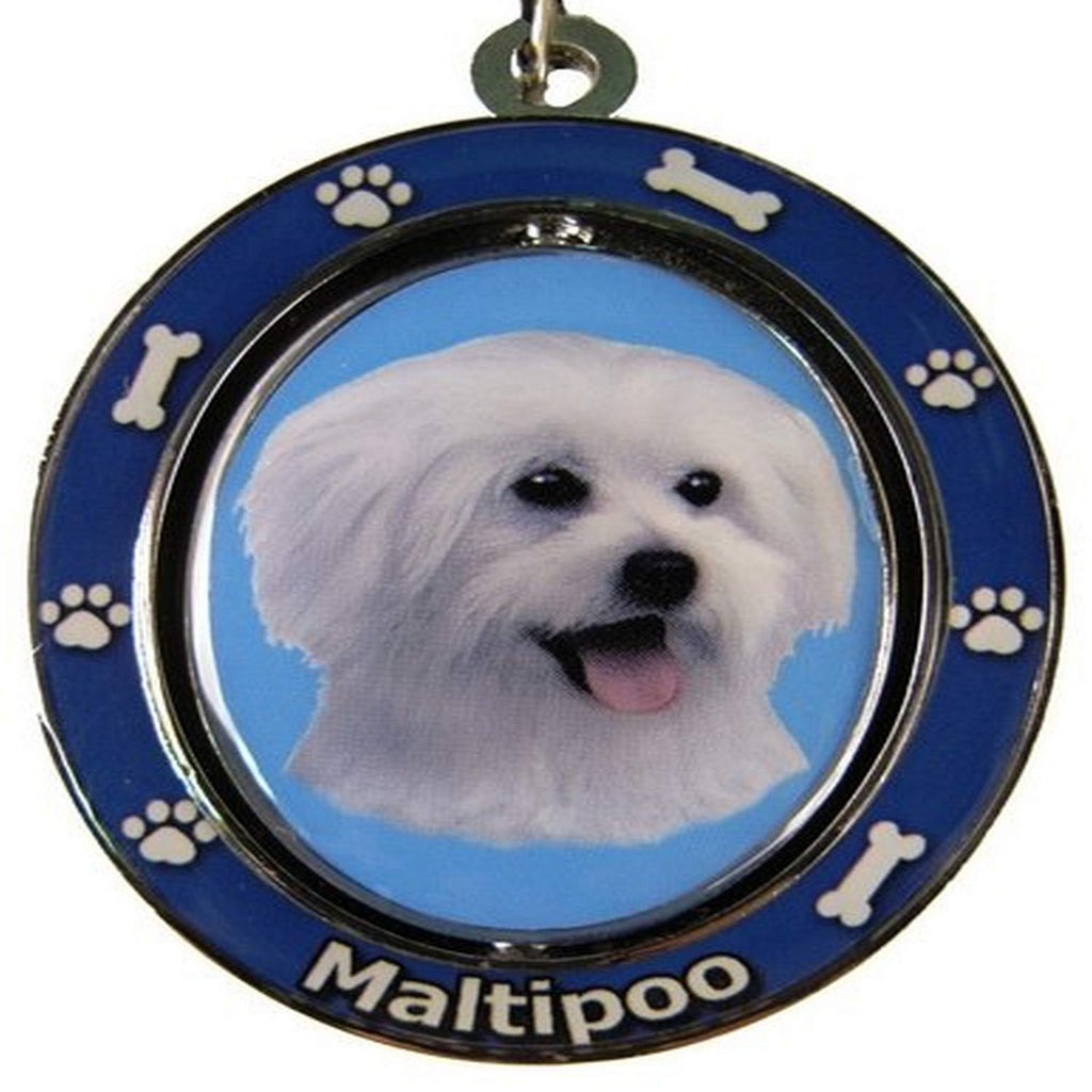 [Australia] - Maltipoo Key Chain "Spinning Pet Key Chains"Double Sided Spinning Center With Maltipoos Face Made Of Heavy Quality Metal Unique Stylish Maltipoo Gifts 