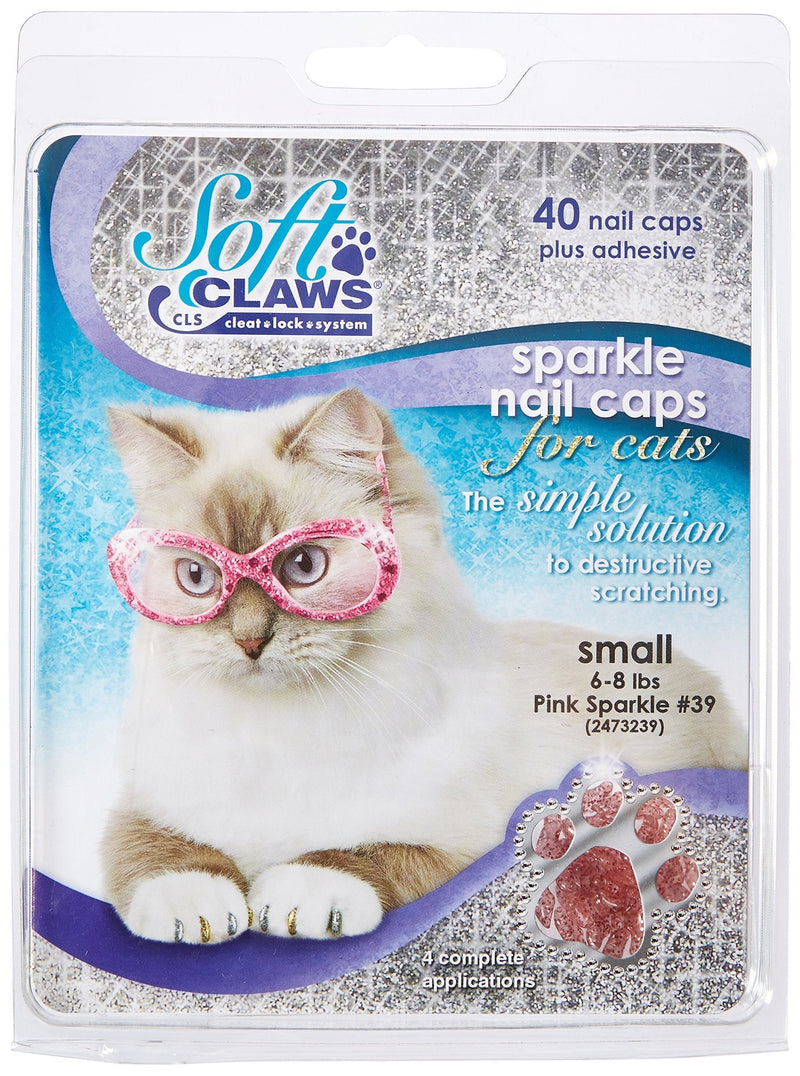 [Australia] - Soft Claws for Cats, Size Small, Color Pink Glitter 