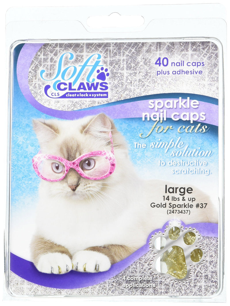 [Australia] - Soft Claws for Cats, Size Large, Color Gold Glitter 