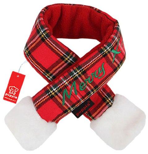 Puppia Santa Claus Scarf, Small, Checkered Red - PawsPlanet Australia