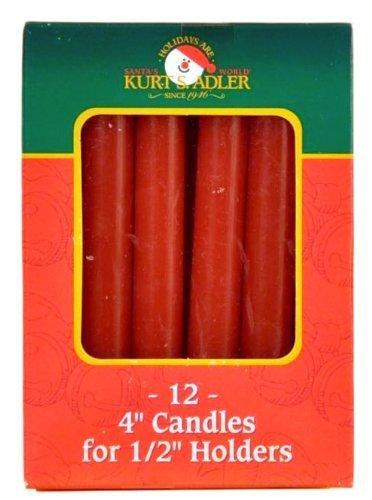 Kurt Adler Red Dripless 4 Inch Candles 12 Pack for Candle Holders Decoration Wax - PawsPlanet Australia