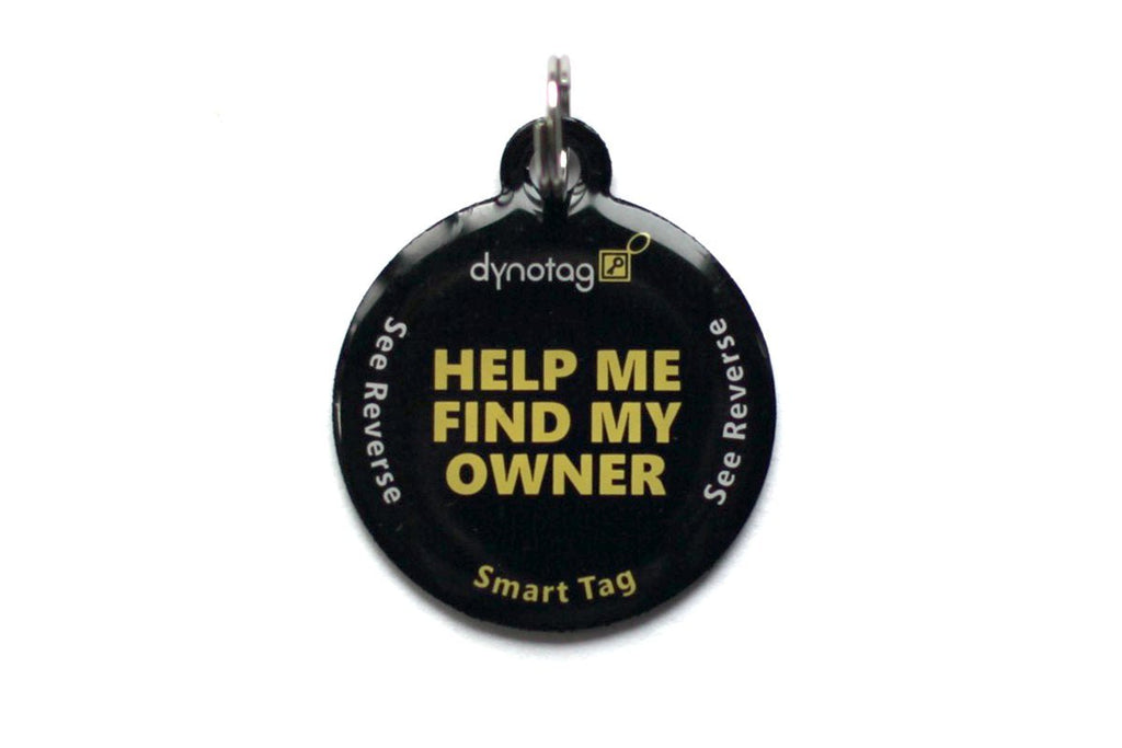 [Australia] - Dynotag Web Enabled Smart Round Coated Metal ID Tag and Ring. Pet Tag, Property Tag - Multiple Uses, with DynoIQ & Lifetime Recovery Service. 