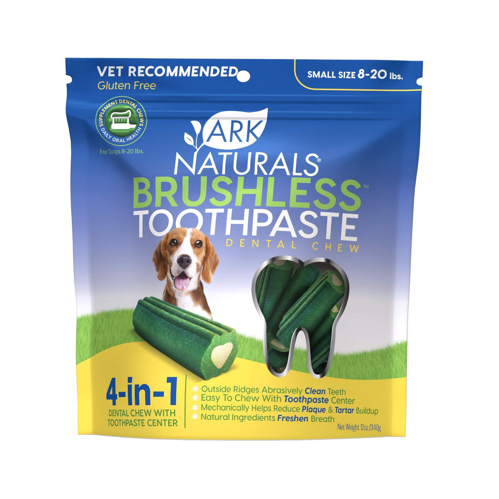 [Australia] - Ark Naturals Brushless Toothpaste, Dog Dental Chews for Small Breeds, Vet Recommended for Plaque, Bacteria & Tartar Control 1 Pack 