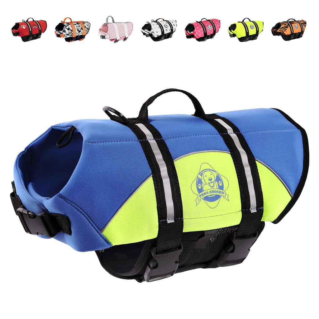 Paws Aboard Dog Life Jacket Vest for Swimming and Boating XX-Small Blue & Yellow - PawsPlanet Australia