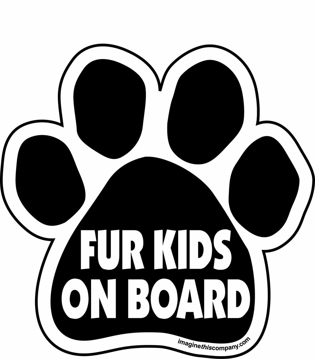 Imagine This Fur Kids on Board Paw Car Magnet, 5-1/2-Inch by 5-1/2-Inch - PawsPlanet Australia